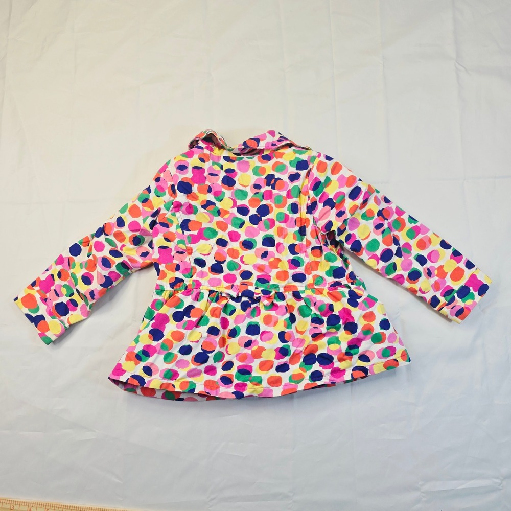 The Children's Place Girls Polka Dot Peplum Jacket 3T Multi-Color Button Up Coat
